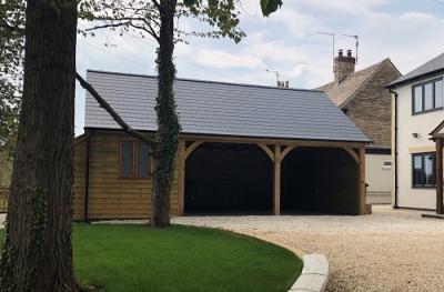 Pic 103. 6.0m x 6.0m Carriage House with 2.4m x 6.0m attached Workshop, attached Log Store and slate roof
